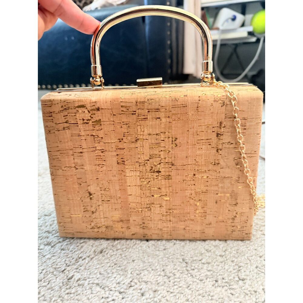 Cork with Gold Strap Purse